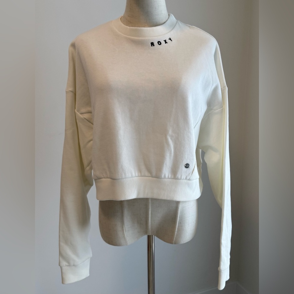 Roxy Women's White Cropped Sweatshirt‎